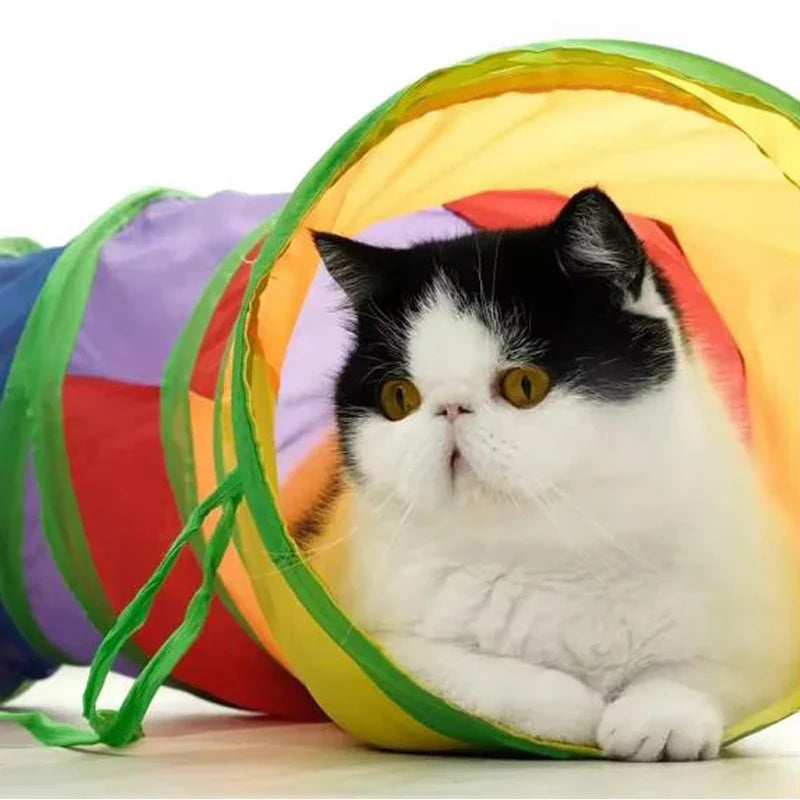 Hot Cat Tunnel Pet Tube Collapsible Play Toy Puzzle, Exercising, Hiding Training Pet Toys